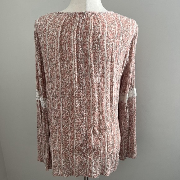 Boho Peasant Bell Sleeve Tunic Top Cottagecore Peasant Festival Hippie Romantic - Picture 6 of 10